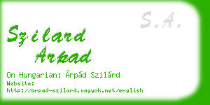 szilard arpad business card