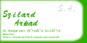 szilard arpad business card